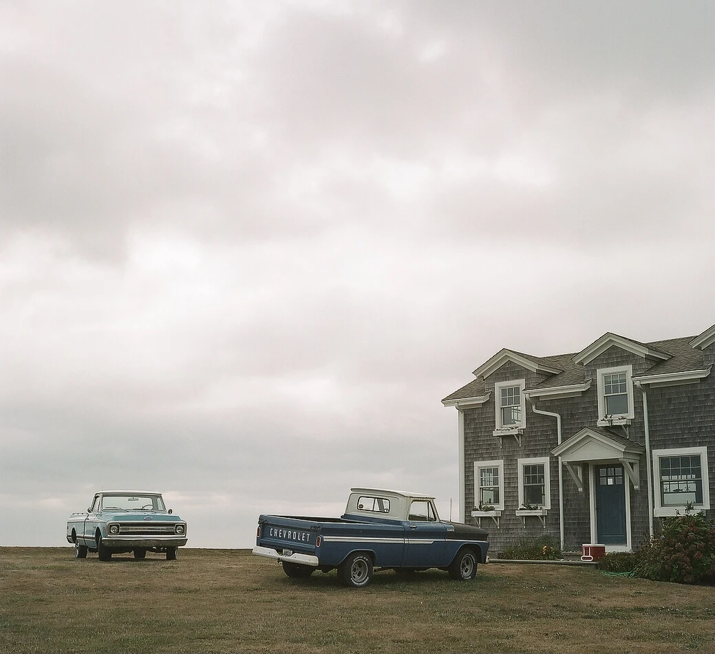 A Chevy family shot on Kodak Portra 400 with a Rolleiflex 2.8C Planar, by sam.mauri