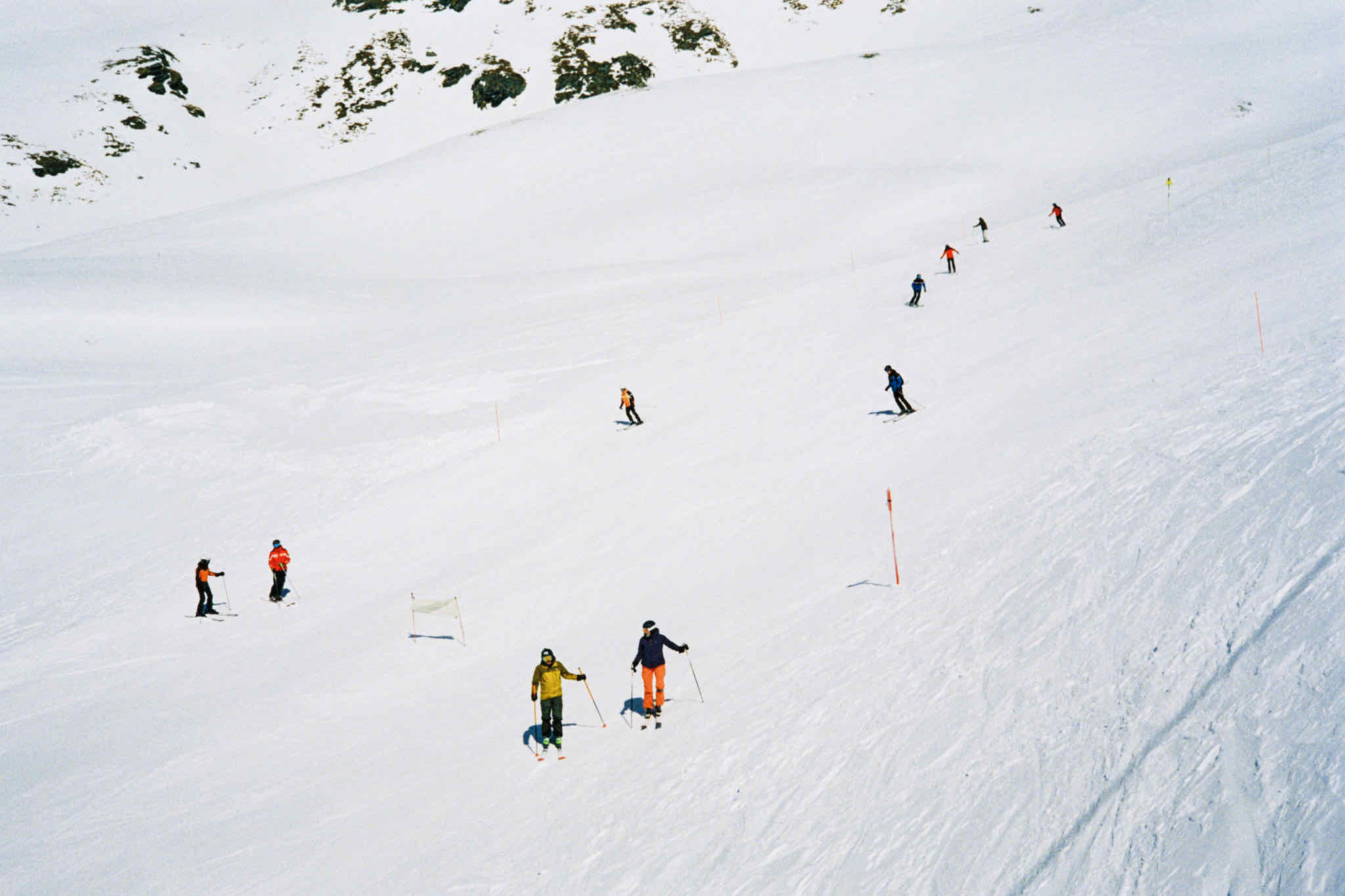 Skiing the Alps shot on Kodak UltraMax 400 with a Rollei 35S, developed at Gulabi, by Noah R. Evans