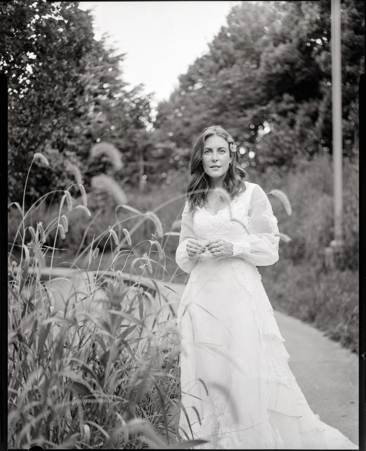 Vintage Wedding Dress photoshoot shot on Foma Fomapan 100 Classic with a Intrepid 4x5 MK2, by Richard Call