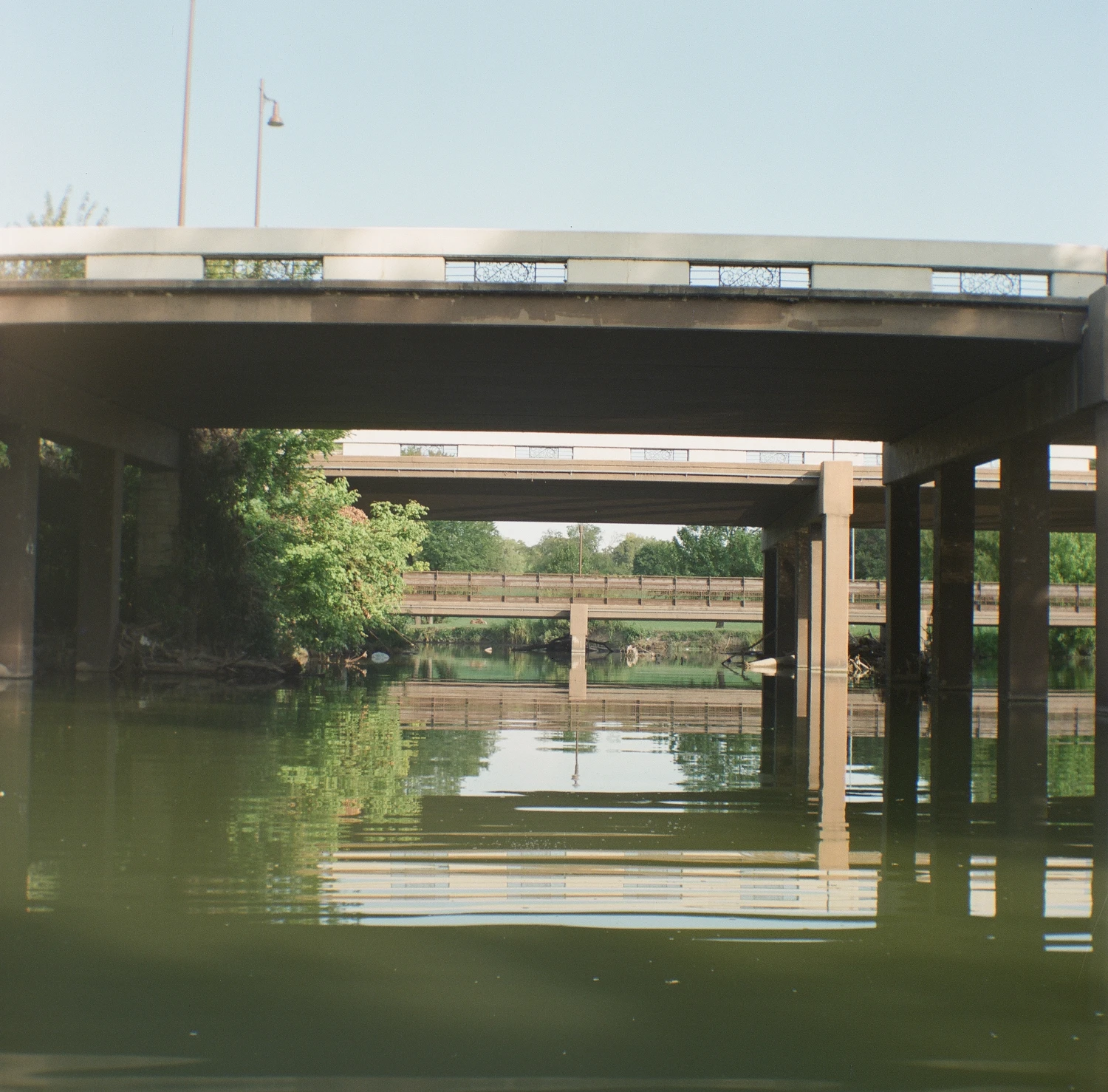 Paddling White Rock Creek 2 shot on Fujifilm Pro 400H with a Kodak Brownie Hawkeye Flash, by Colby Howe
