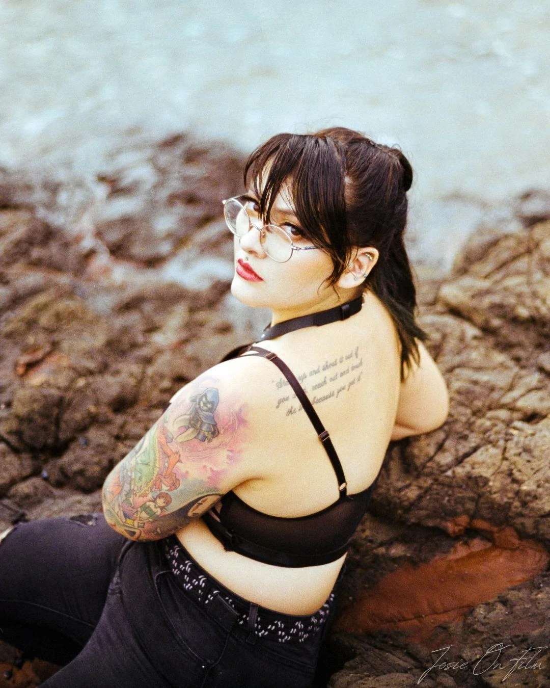 A moment by the ocean shot on Kodak Gold 200 with a Ricoh KR-10M, by Josie On Film