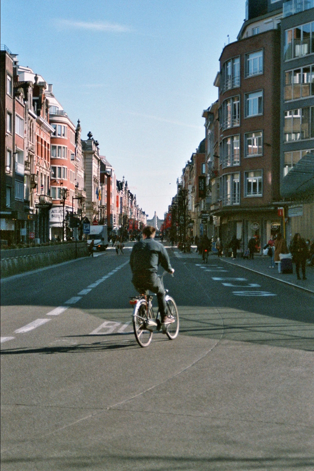Biker in Leuven, Belgium. shot on Kodak Portra 400VC with a Nikon F801, by Finn Gunst