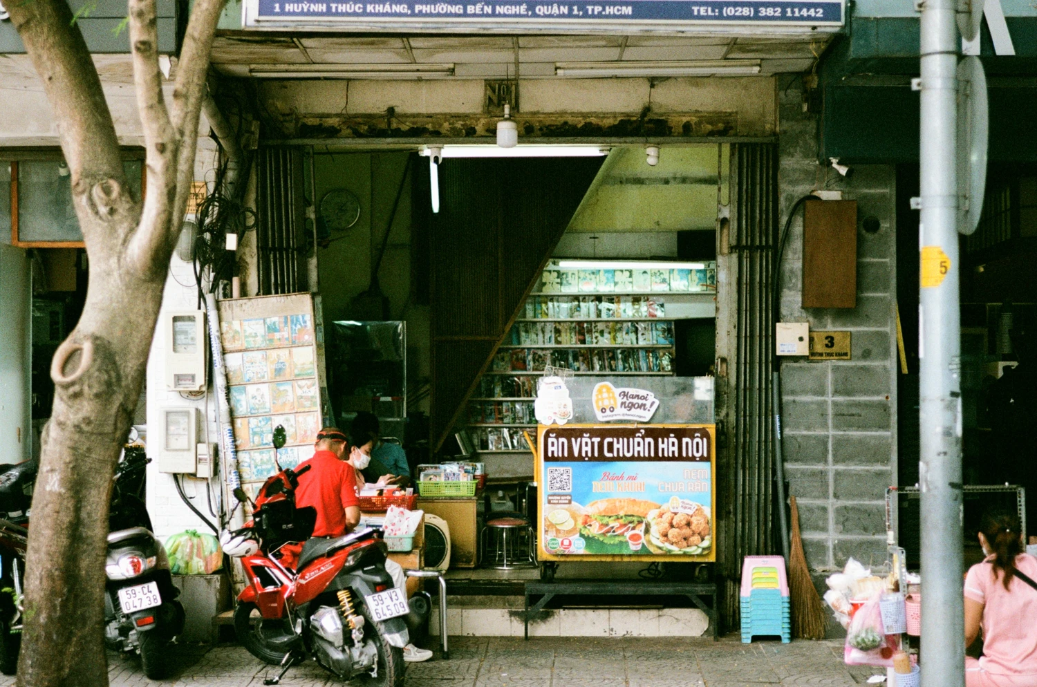 DVD Shop shot on Kodak Vision 3 500T with a Pentax MZ-3, by Lucas Lee