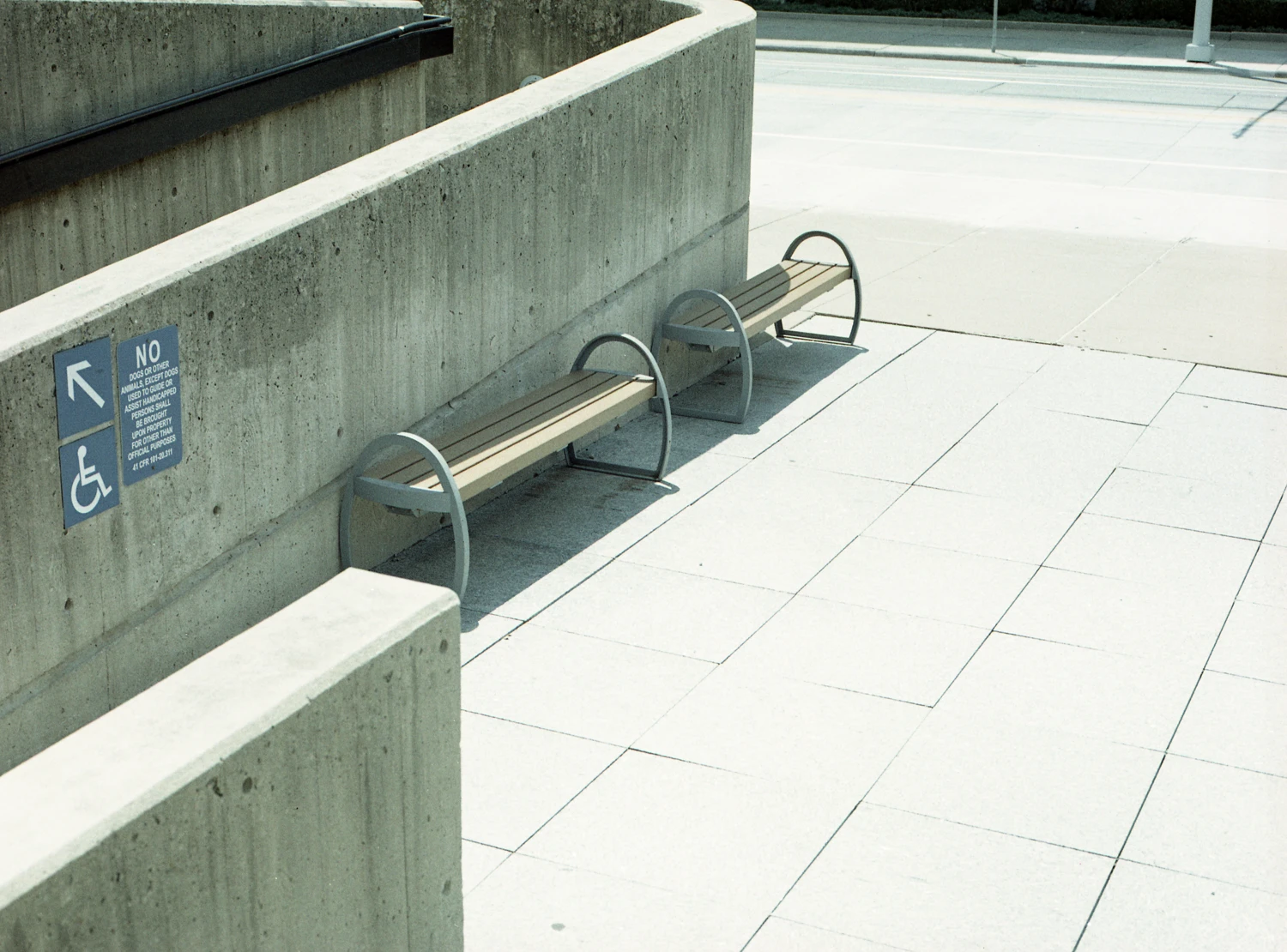 Metro Benches shot on Lomography LomoChrome Metropolis 100 with a Mamiya 645J, by Cray