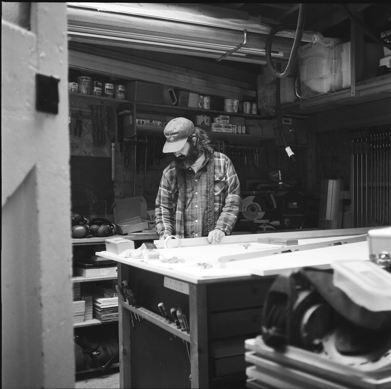 In the workshop shot on Ilford HP5 Plus 400 with a Rolleicord Va, by Mark Luke Grant