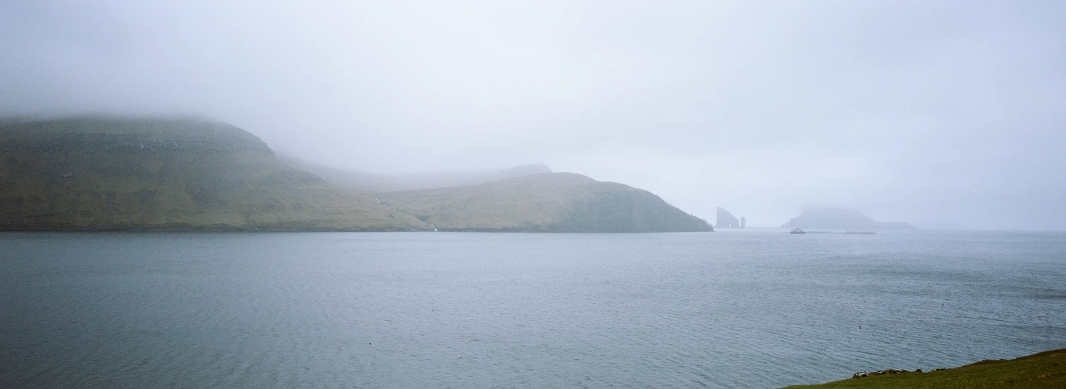 Misty Morning, Faroe Islands shot on Kodak Portra 160 with a Fuji TX-1, by jason gessner