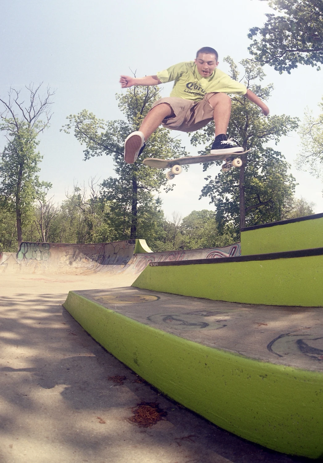 Logan Kickflip shot on Kodak Gold 200 with a Zenza Bronica ETRC, by Dave Cronin