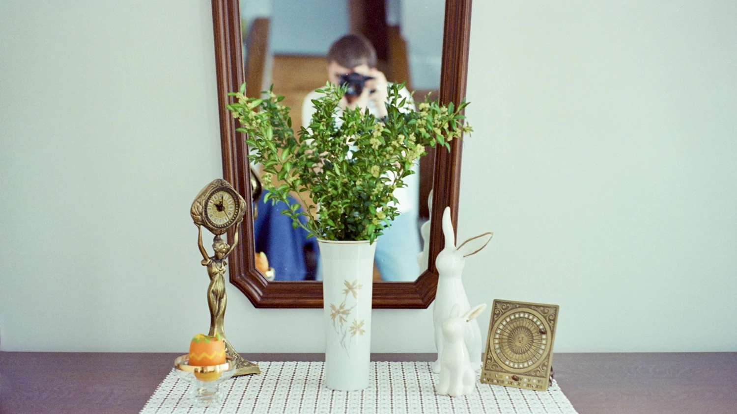 Easter self-portrait shot on Kodak Vision 3 500T with a Gaf L-CM, developed at Czarno-Białe, by Gost
