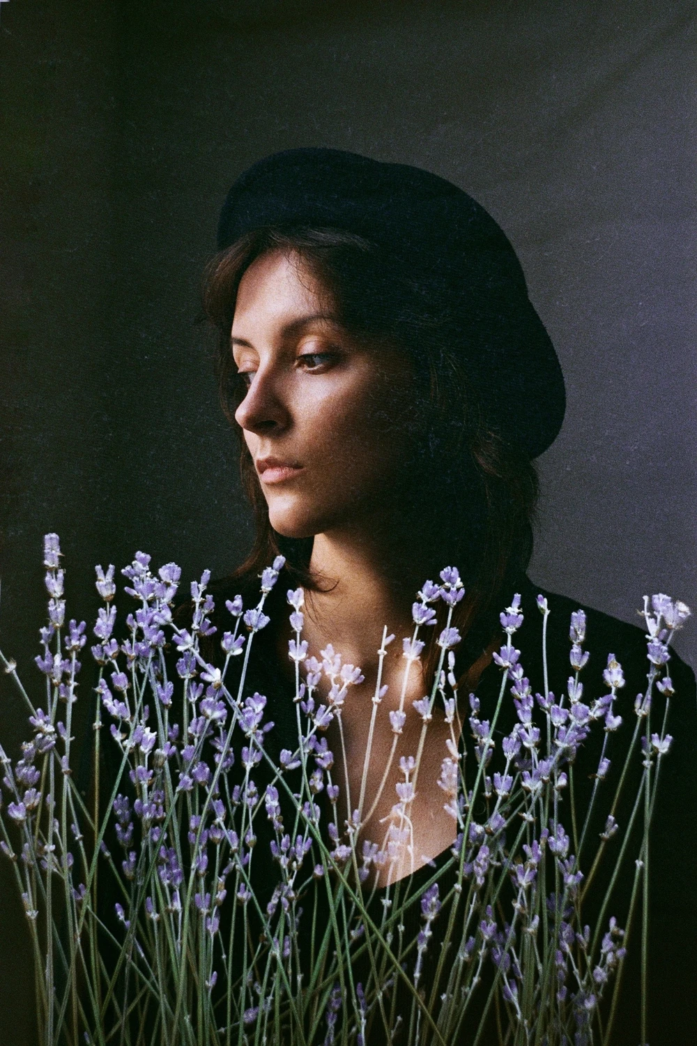 Lavender lady shot on Kodak UltraMax 400 with a Zenit 122, by Nastya Gornaya