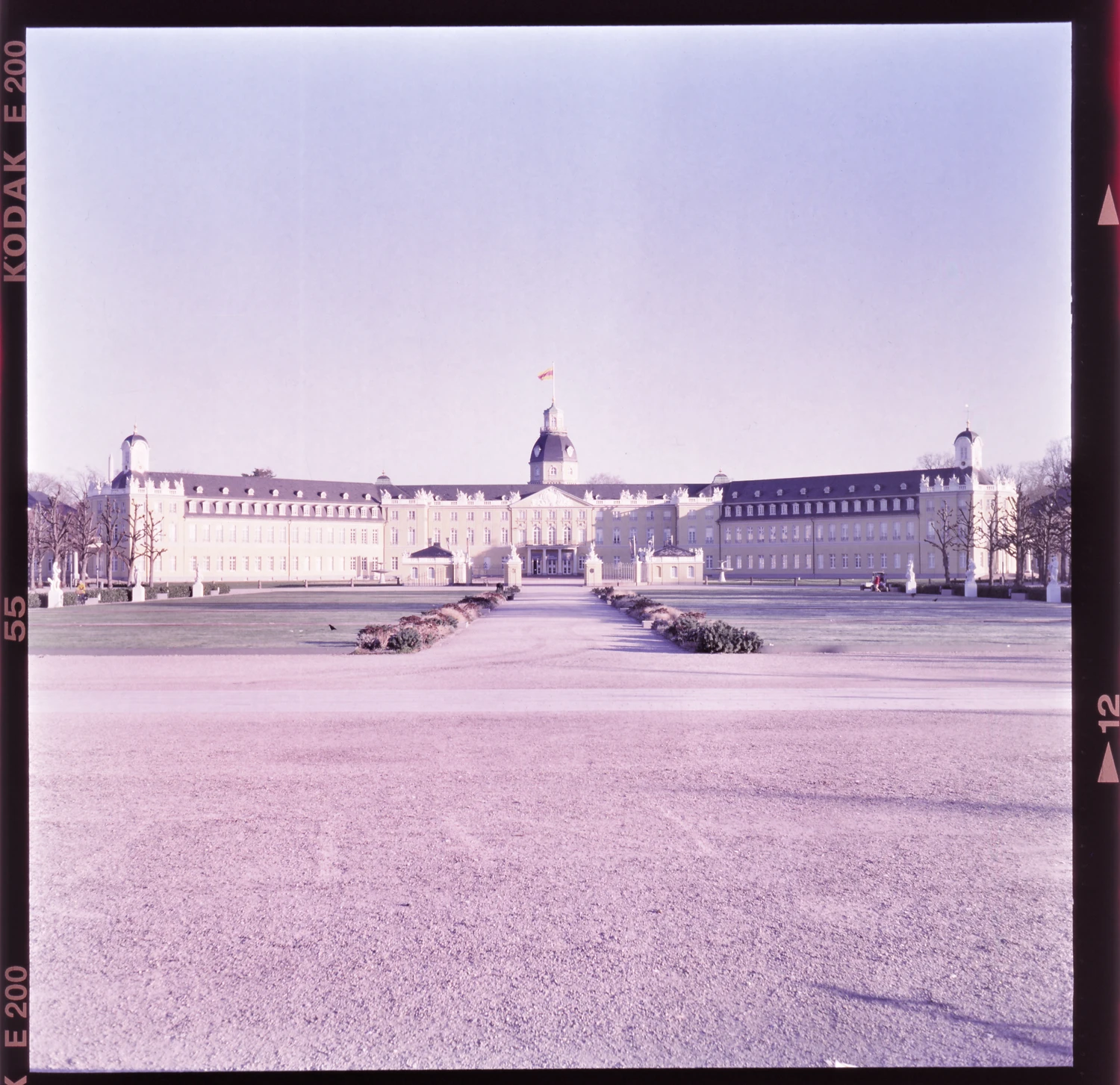 Castle Karlsruhe shot on Kodak Ektachrome E100 with a Rolleiflex K4A, by Sven Jakob