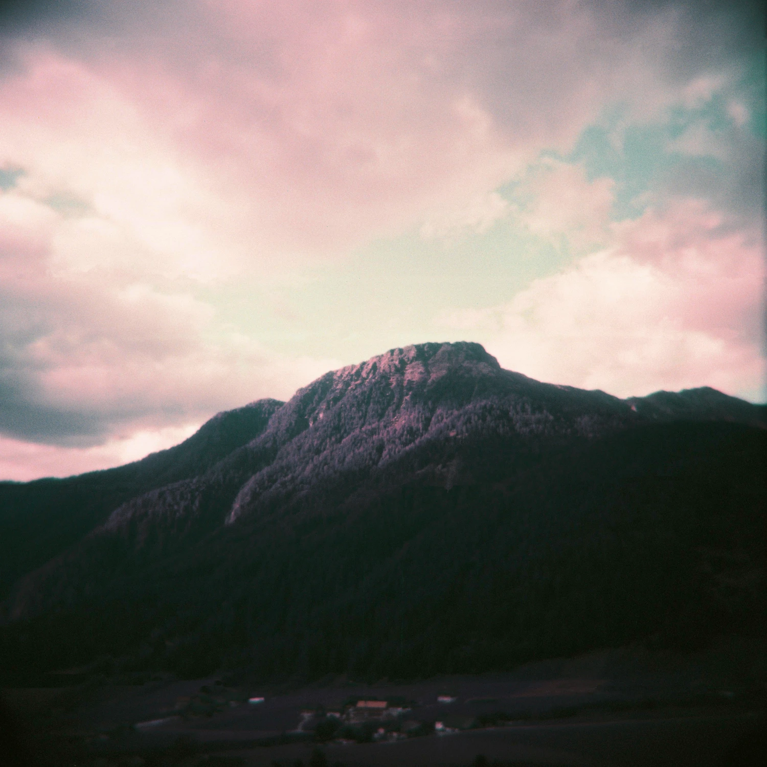 Purple Furry Mountain shot on Lomography LomoChrome Purple 100 with a Holga, developed at Carmencita, by Christian Heidebur