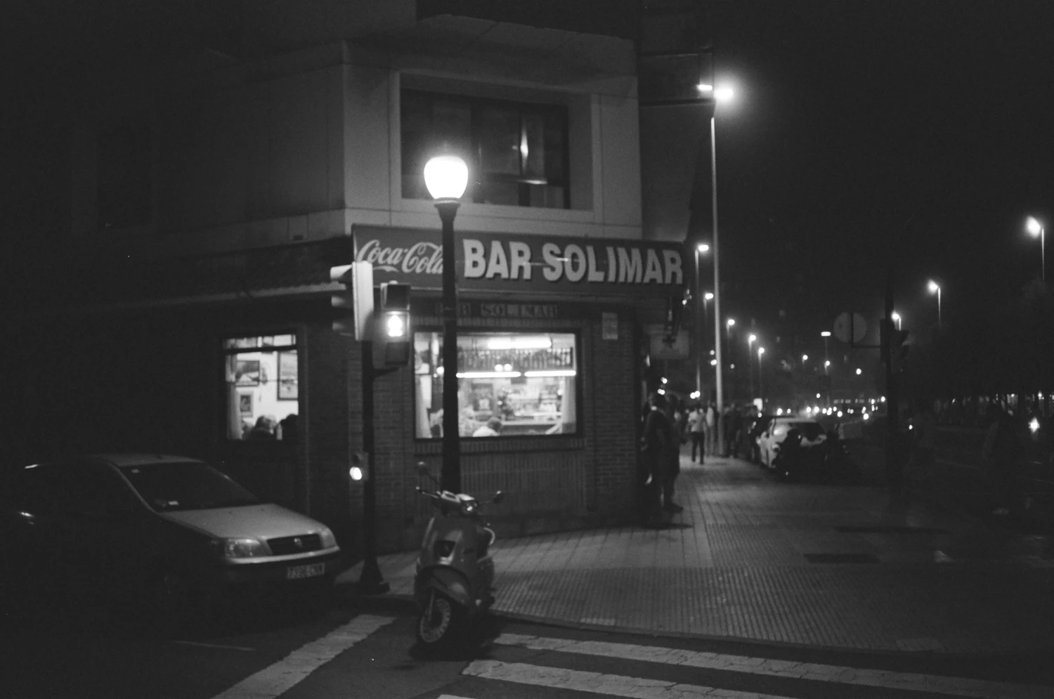 "BAR SOLIMAR" shot on Kodak T-Max 400 with a Konica C35 AF, by paul