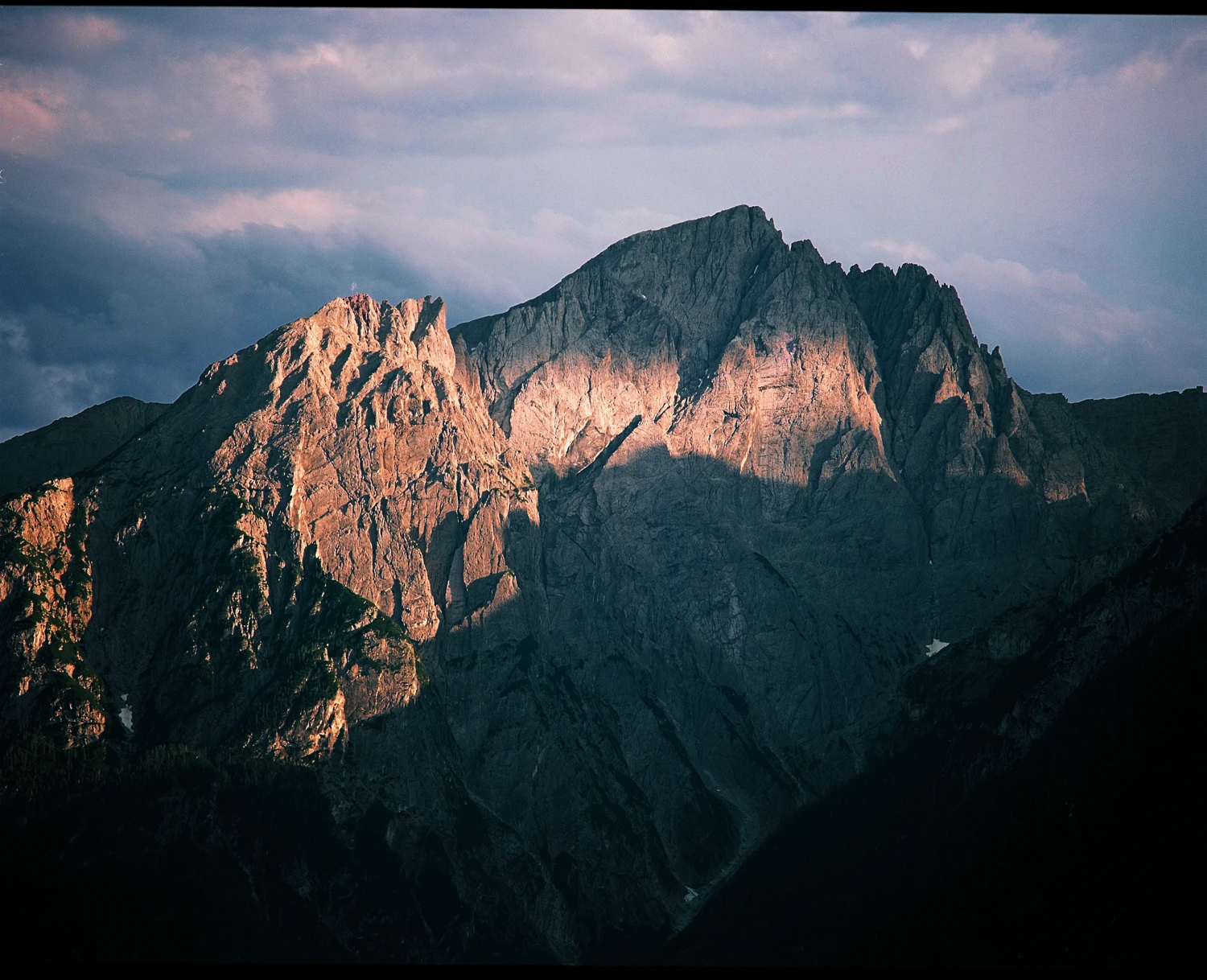 Alpenglow shot on Kodak Ektar 100 with a Zenza Bronica ETRS, by Philipp A. Grzywaczyk