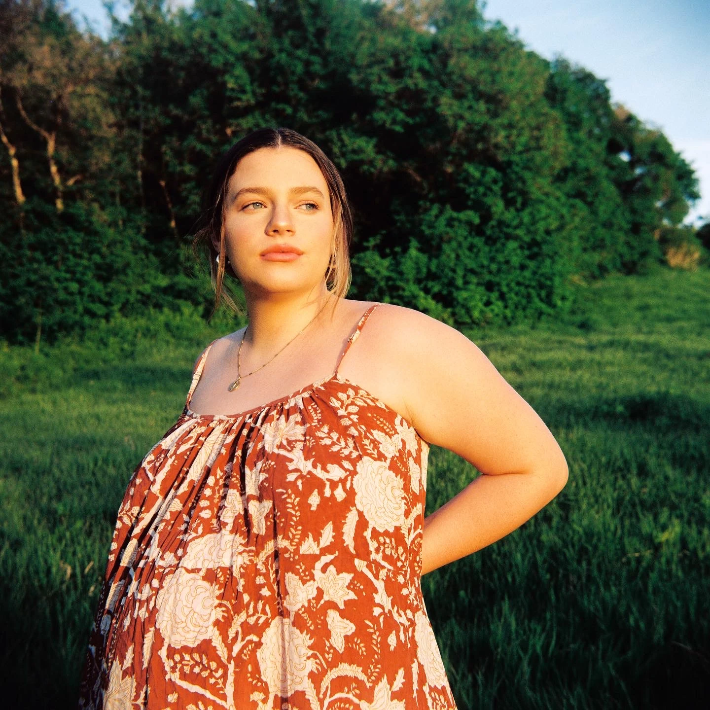 Portrait of Claire 2 shot on Kodak Gold 200 with a Ricohflex Model VII, by austinanalog