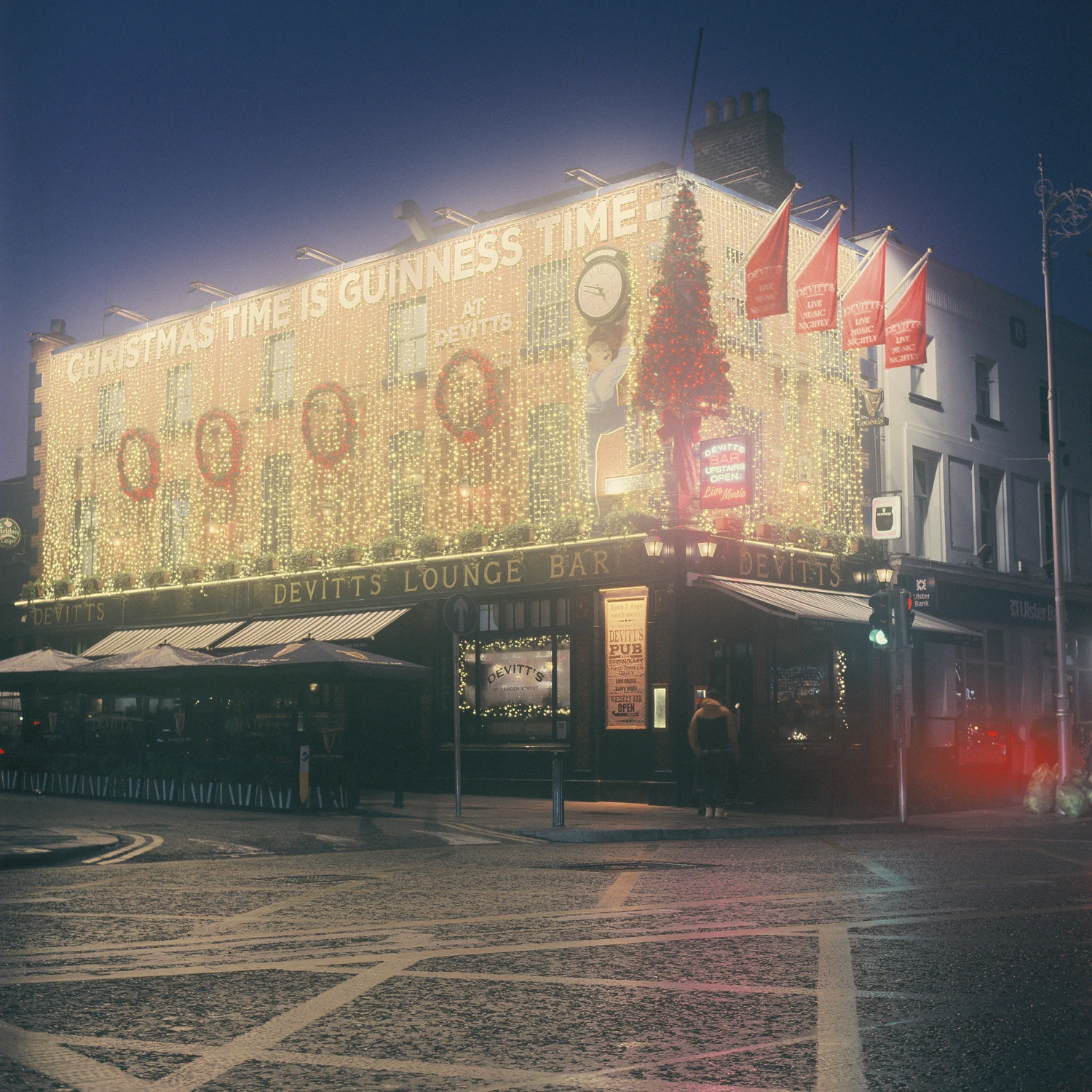 Christmas Time is Guinness Time shot on Kodak Ektachrome 160T with a Yashica Mat 124, developed at The Bigger Picture, by Marc Argentique