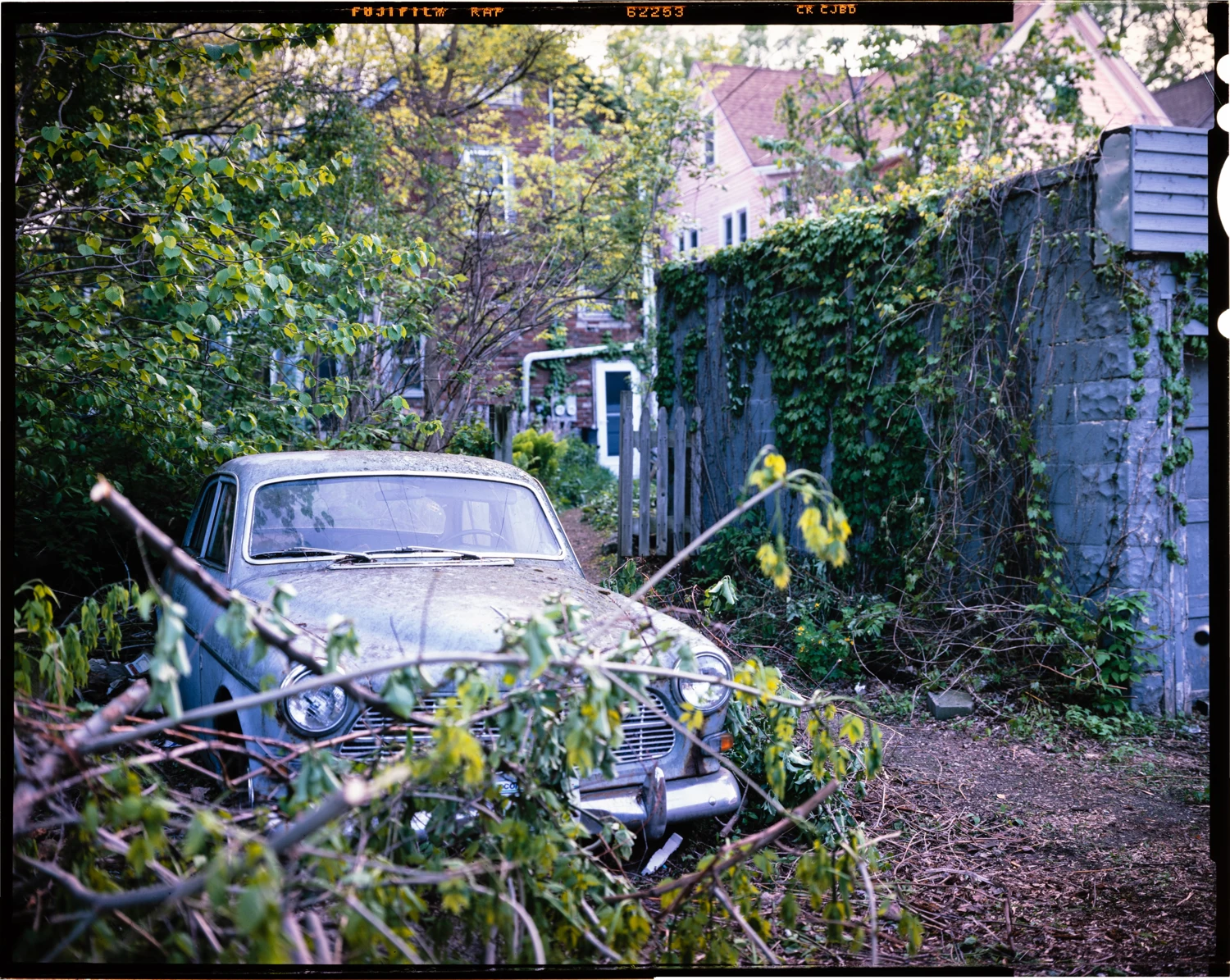 Volvo Amazon shot on Fujifilm RAP Astia 100 with a Graflex Anniversary Speed Graphic, by Jackie