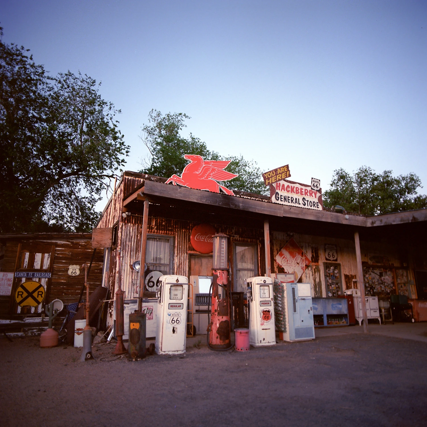 Hackberry General Store shot on Kodak Ektachrome E100 with a Hasselblad 503CW, by onroadsandcameras