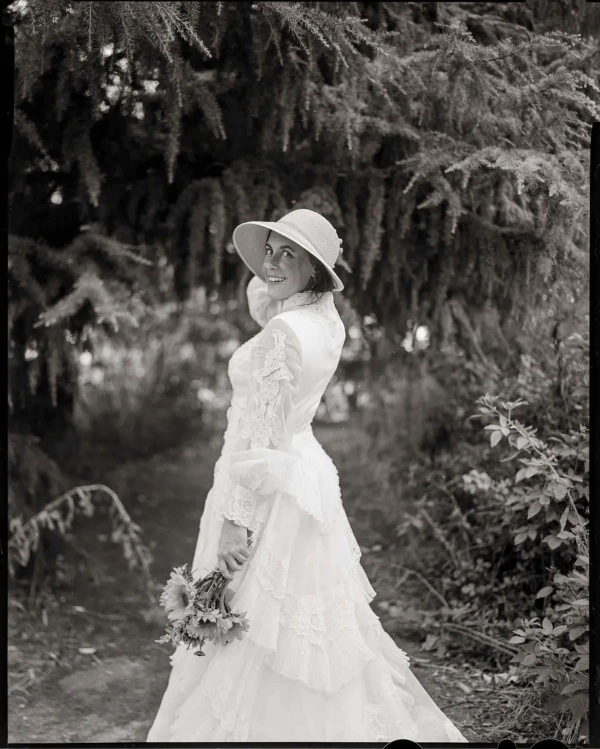 Vintage Wedding Dress Photoshoot shot on Ilford HP5 Plus 400 with a Intrepid 4x5 MK2, by Richard Call