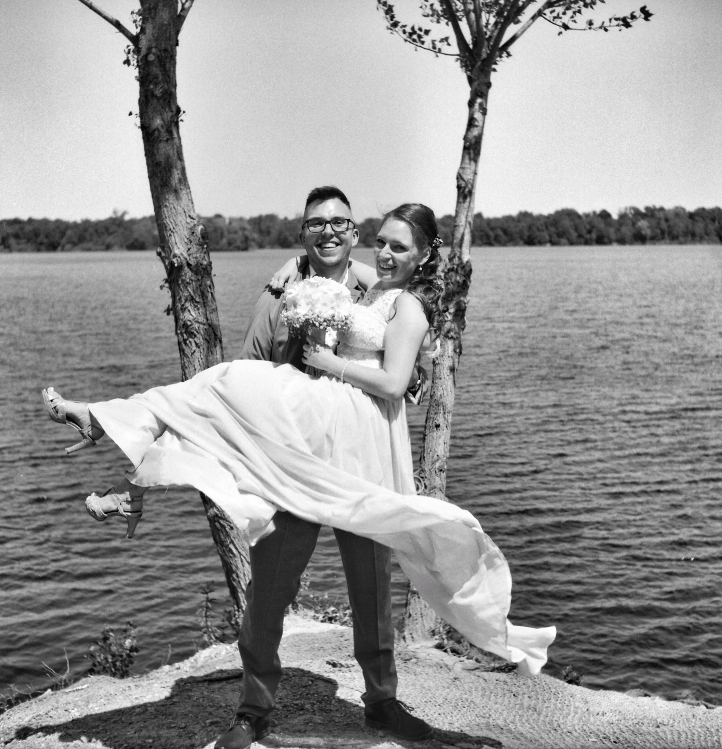 Newly Weds shot on Rollei RPX 100 with a Rolleiflex K4A, by Sven Jakob