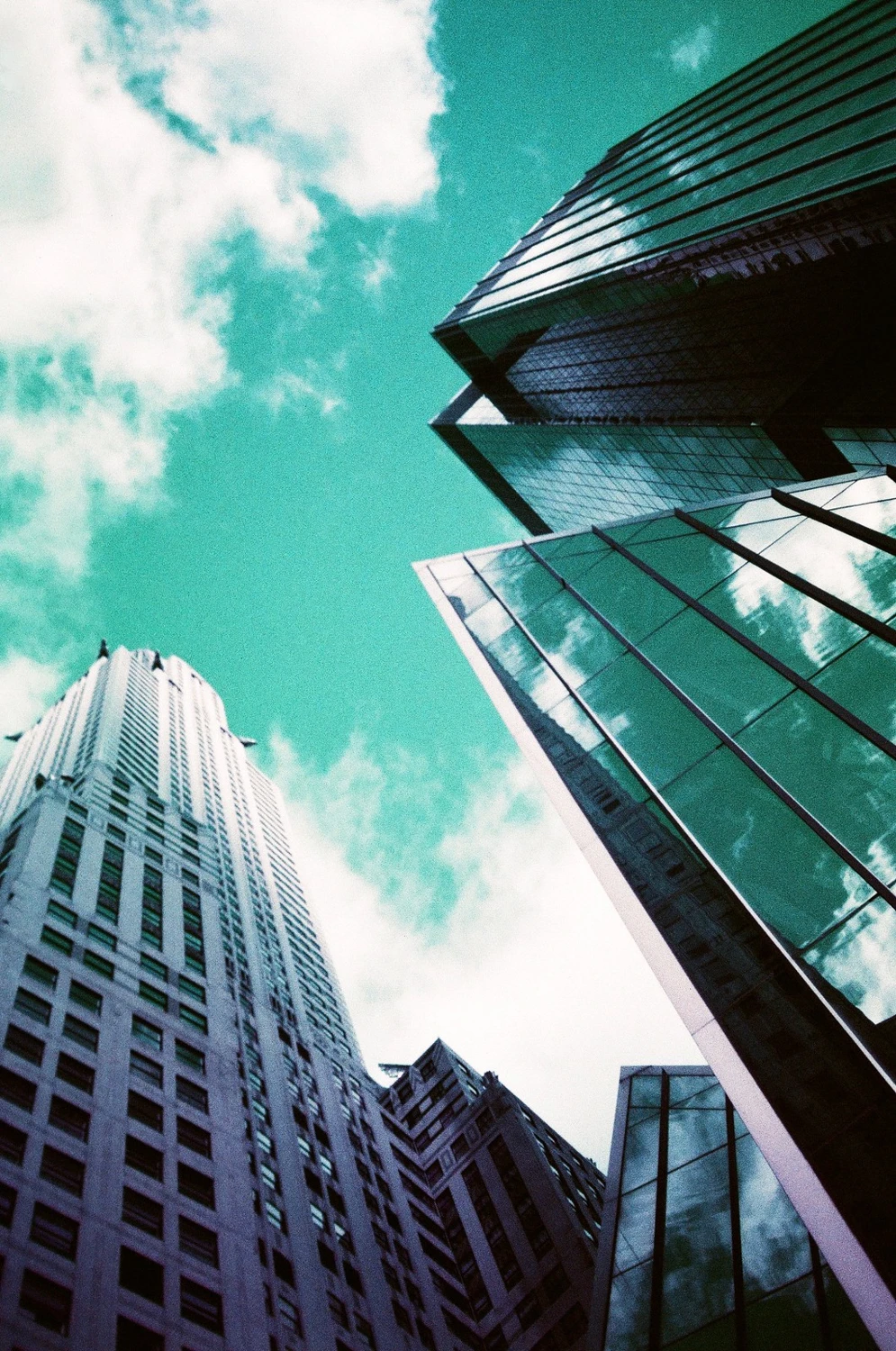 Chrysler shot on Lomography LomoChrome Purple 100 with a Yashica T4 Super, by Anniebee
