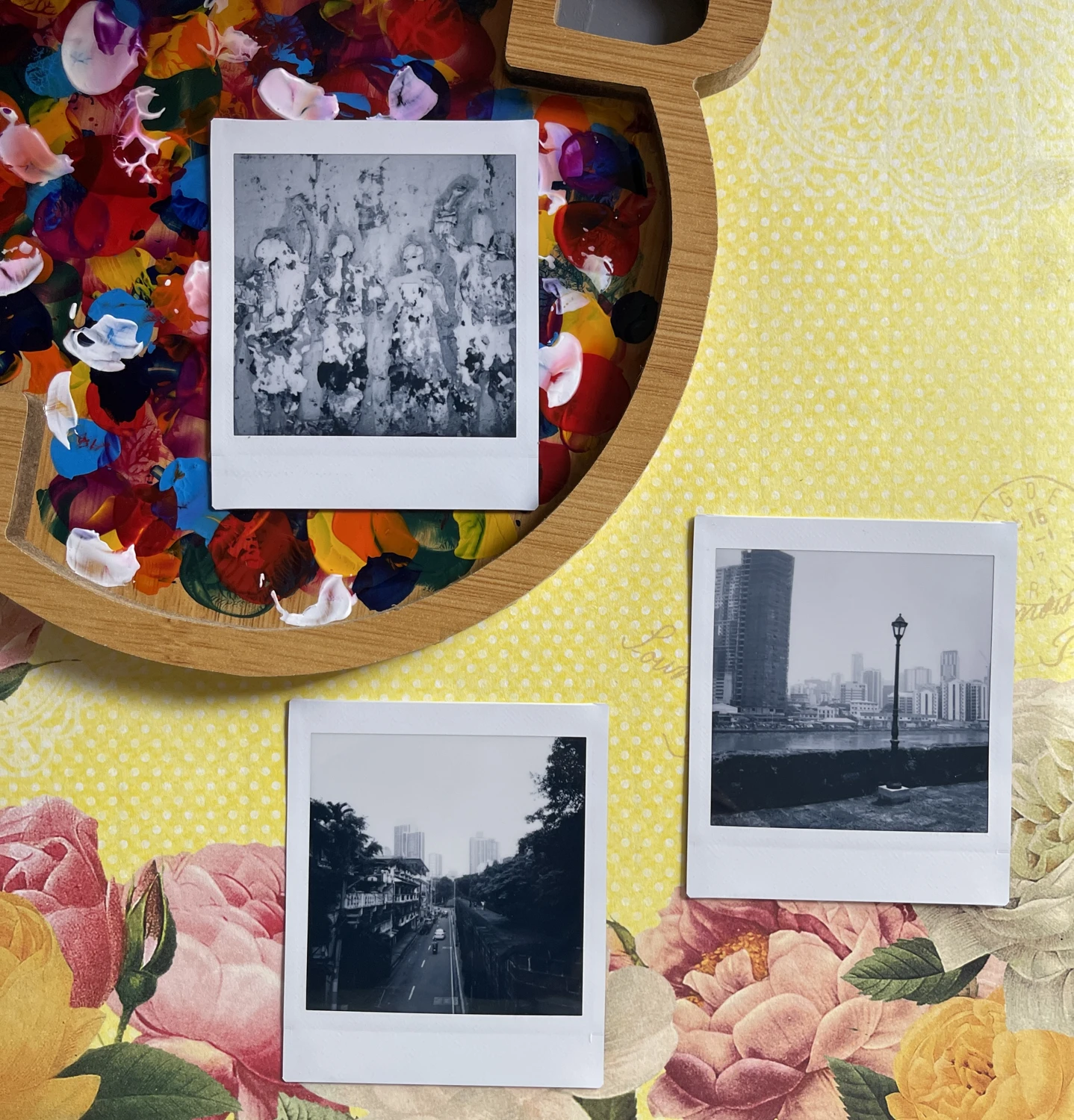 Something new in something old shot on Fujifilm Instax Square Monochrome with a Fujifilm Instax Square QQ6, by Coeli